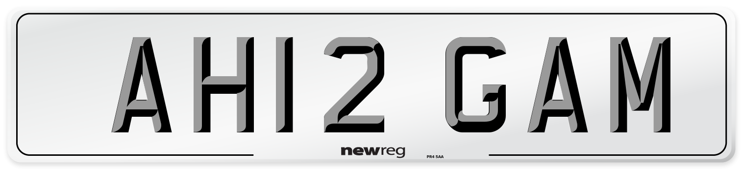 AH12 GAM Number Plate from New Reg